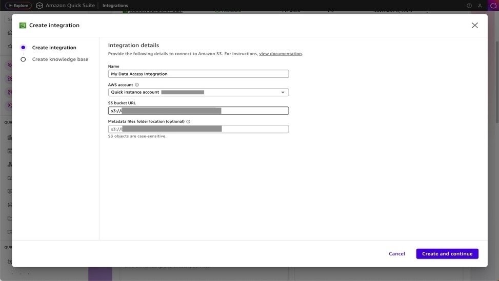 Knowledge Base integration with S3