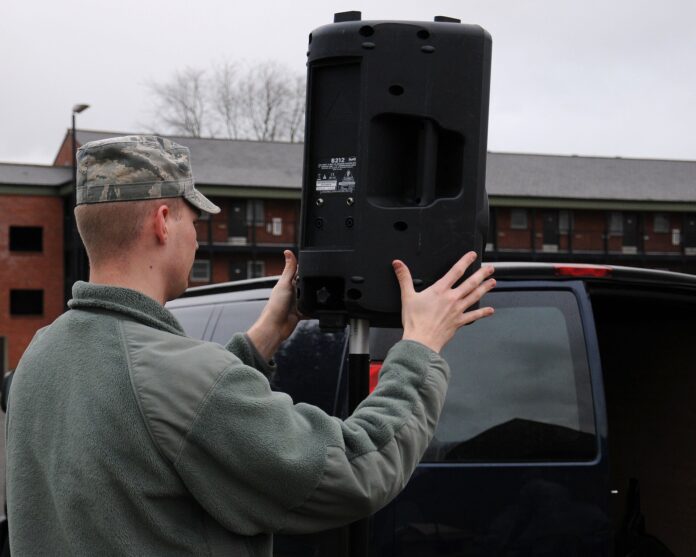 100th CS 'light-up' sound system 131206-F-FE537-0052