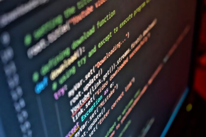 Python code with try and except blocks on a dark editor screen